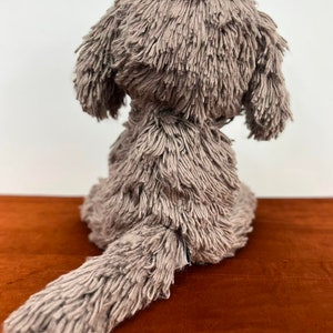 Willy, the Chocolate Labradoodle, Life size crochet puppy dog, pet doll, Handmade with Sheep Wool, Realistic look and feel image 5