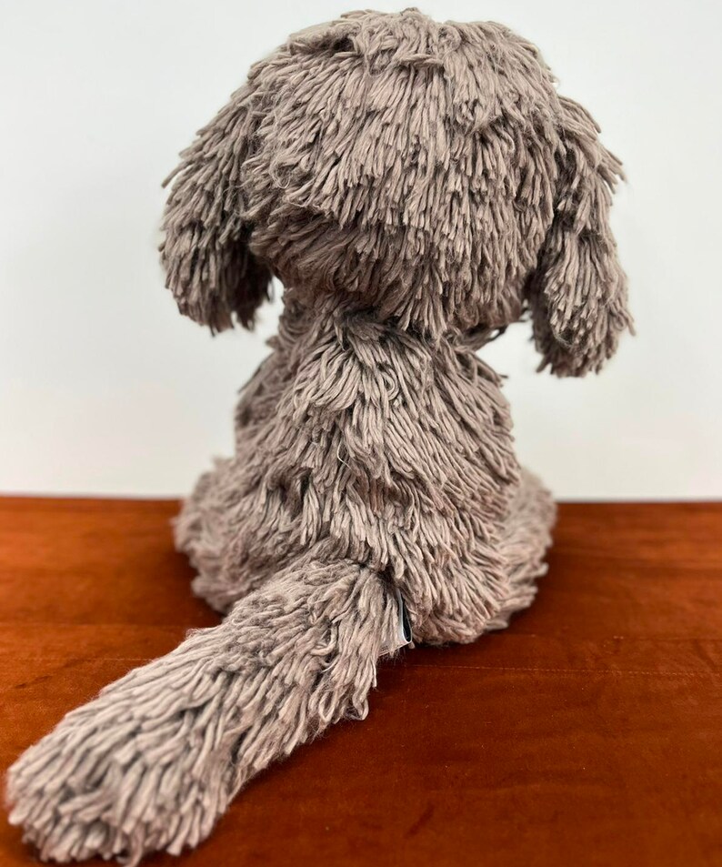 Willy, the Chocolate Labradoodle, Life size crochet puppy dog, pet doll, Handmade with Sheep Wool, Realistic look and feel image 5