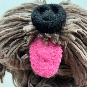 Willy, the Chocolate Labradoodle, Life size crochet puppy dog, pet doll, Handmade with Sheep Wool, Realistic look and feel image 7