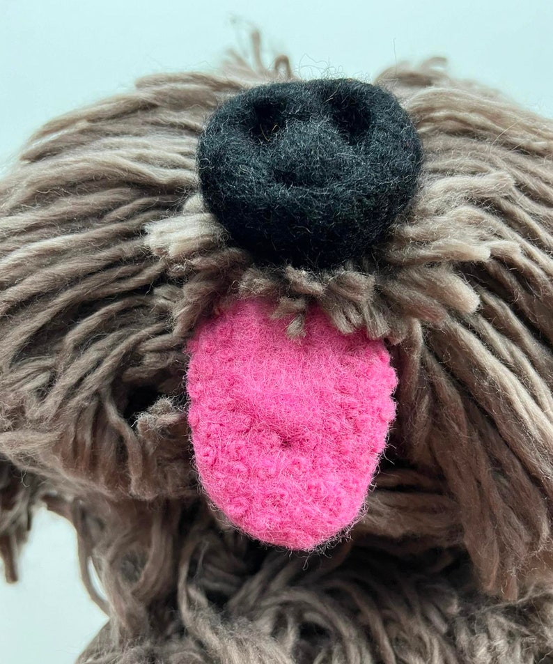 Willy, the Chocolate Labradoodle, Life size crochet puppy dog, pet doll, Handmade with Sheep Wool, Realistic look and feel image 7