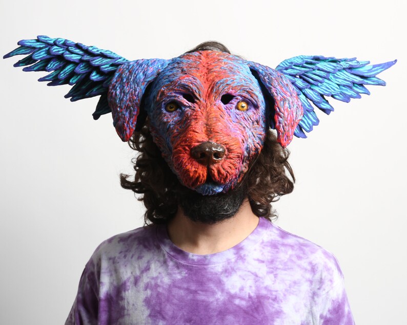 photo props or hang on wall 30/% OFF today. labrador hooter owl hybrid animal paper mache mask for halloween Labrahooter Hybrid Mask
