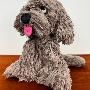 Willy, the Chocolate Labradoodle, Life size crochet puppy dog, pet doll, Handmade with Sheep Wool, Realistic look and feel image 2