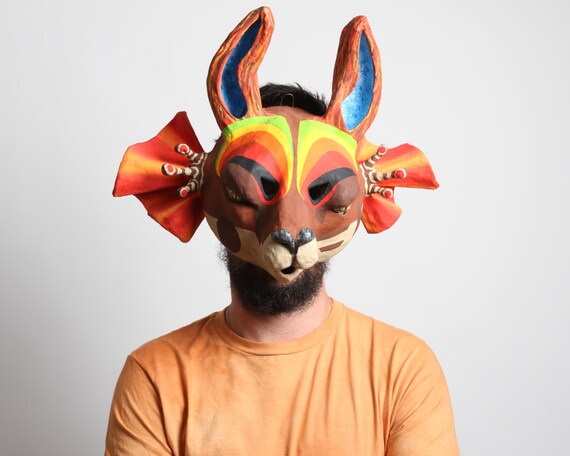 photo props or hang on wall 30/% OFF today. labrador hooter owl hybrid animal paper mache mask for halloween Labrahooter Hybrid Mask