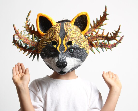 photo props or hang on wall 30/% OFF today. labrador hooter owl hybrid animal paper mache mask for halloween Labrahooter Hybrid Mask