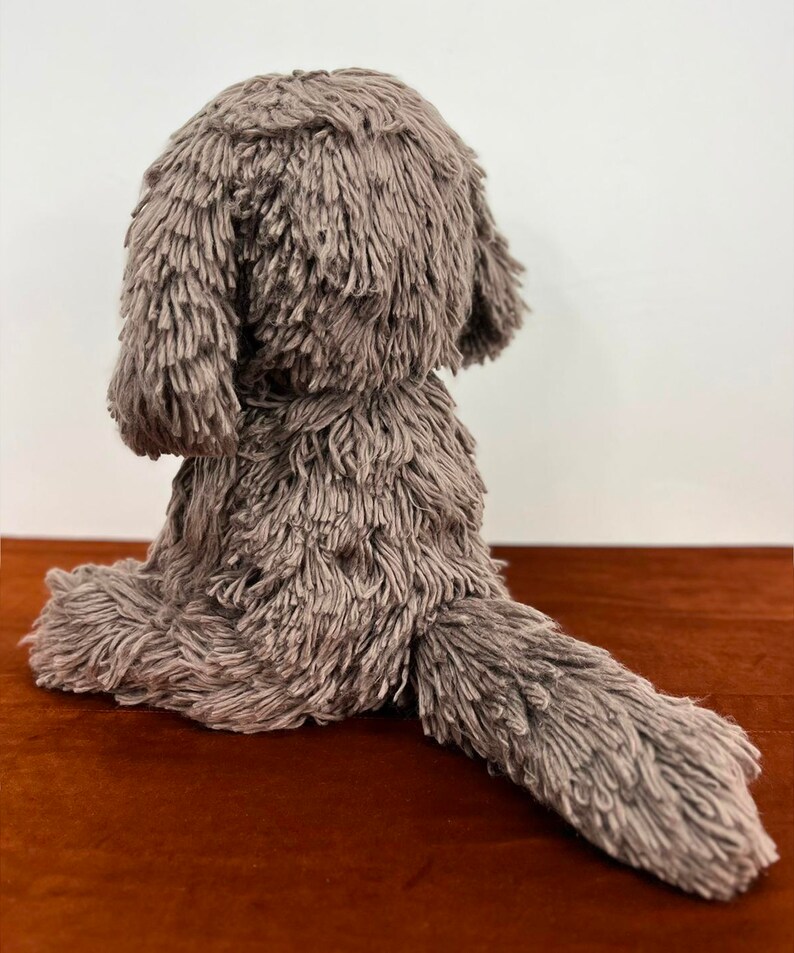 Willy, the Chocolate Labradoodle, Life size crochet puppy dog, pet doll, Handmade with Sheep Wool, Realistic look and feel image 4