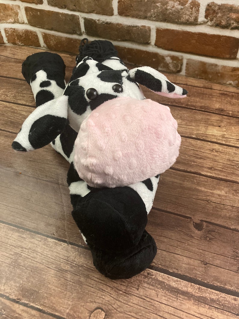 2lbs -10lbs  Weighted Cow Stuffed Minky Plush Animal  Lap Pad  -for Comfort, Special Needs,  Sleep, Anxiety and Stress Relief 