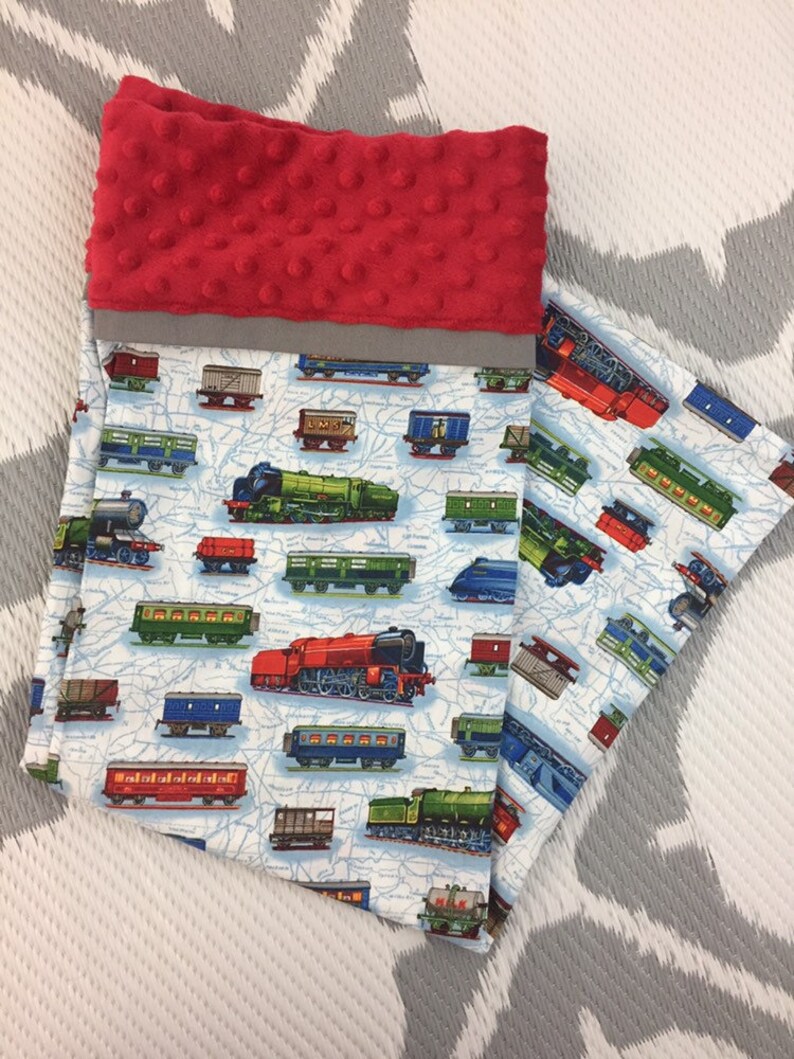 Trains Cotton Fabric With Minky Weighted Blanket or Lap Pad Etsy