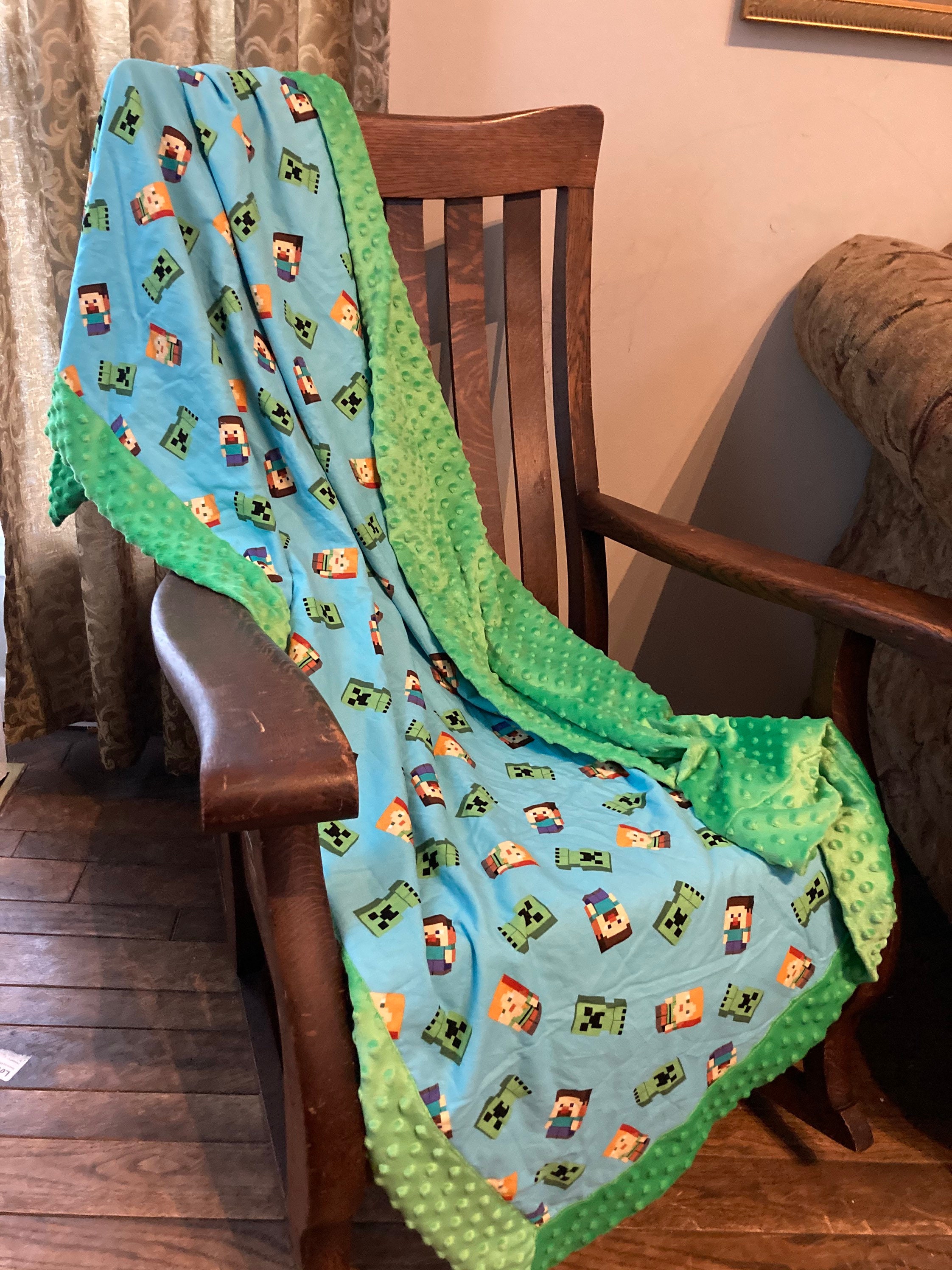Minecraft Weighted Blanket or Lap Pad Cotton Fabric Etsy.de