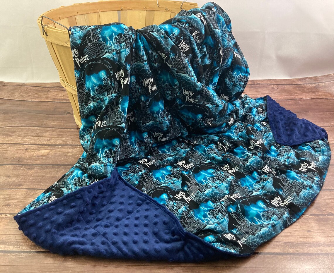 Weighted Blanket or Lap Pad Harry Potter Hogwarts and Moon | Etsy