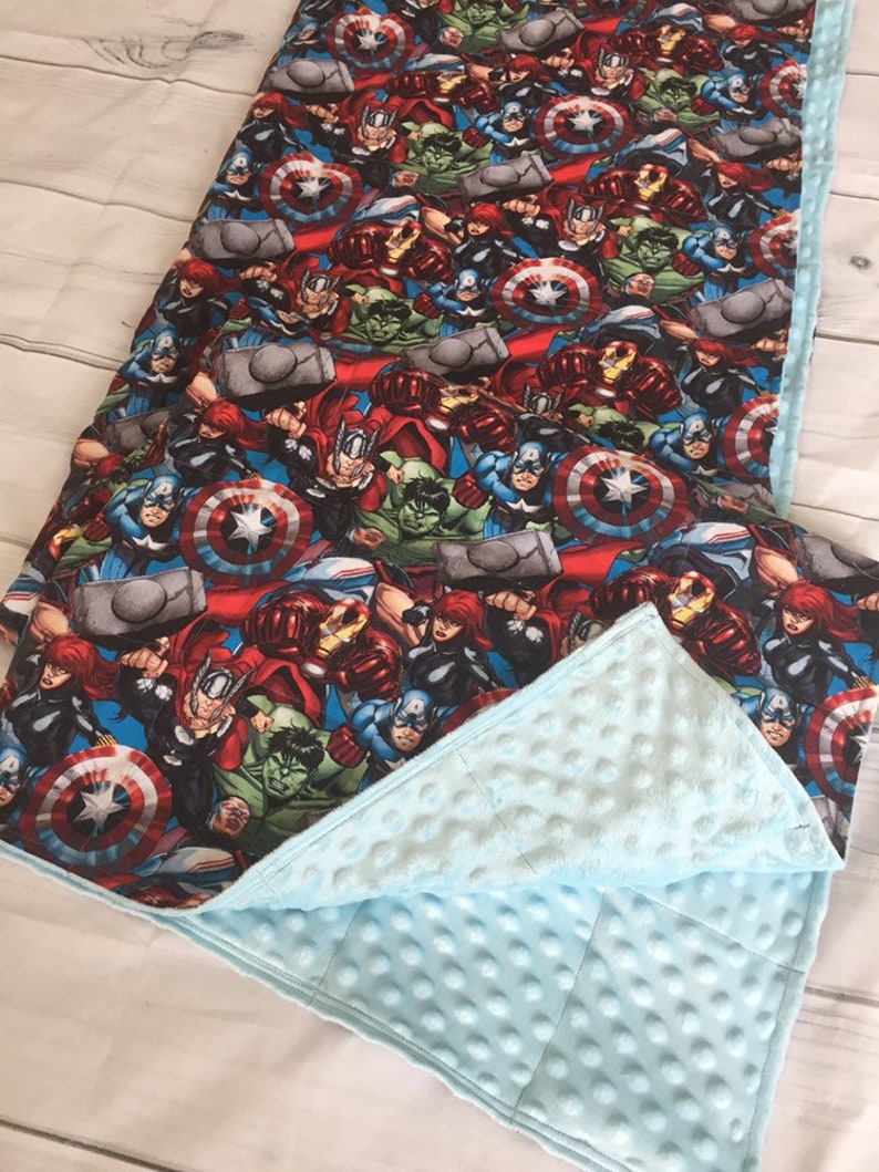 Weighted Blanket or Lap Pad Marvel Comic Avengers Captain Etsy