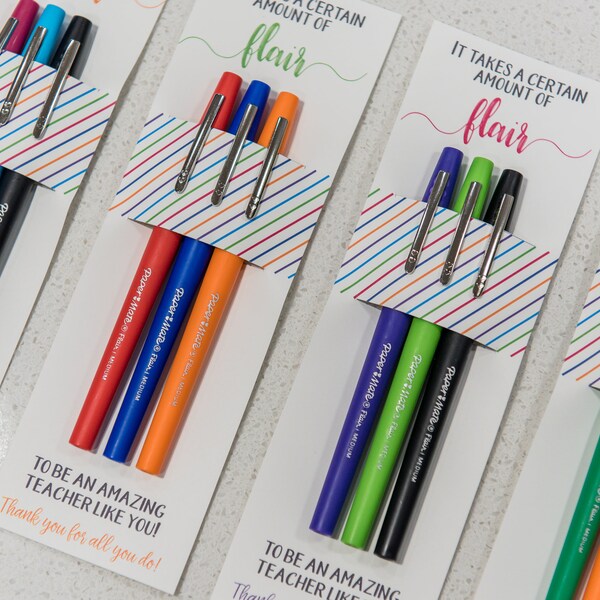 INCLUDES 3 FLAIR PENS - Flair Pen Gift Set - Teacher Appreciation - Teacher thank you gift - Teacher holiday gift