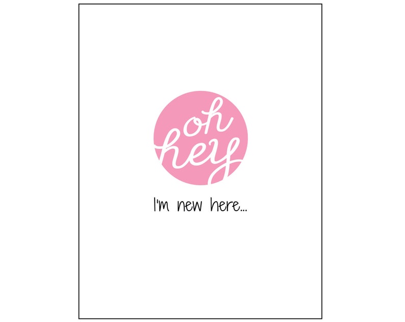 oh hey - CUSTOMIZABLE! I/'m new here Baby BoyGirl card set set of 20 cards /& envelopes