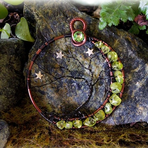 Wachssichel Mond Baum des Lebens Schmuck - Statement Schmuck