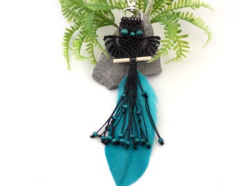 Macrame Owl Key Ring Bag Clip Jewelry