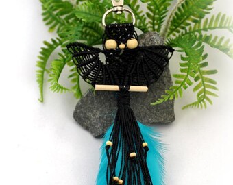 Macrame Owl Key Ring Bag Clip Jewelry