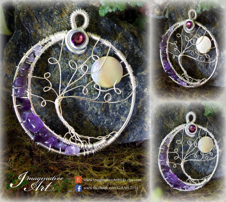 Statement Jewelry Waning Crescent Moon Tree of Life Jewelry