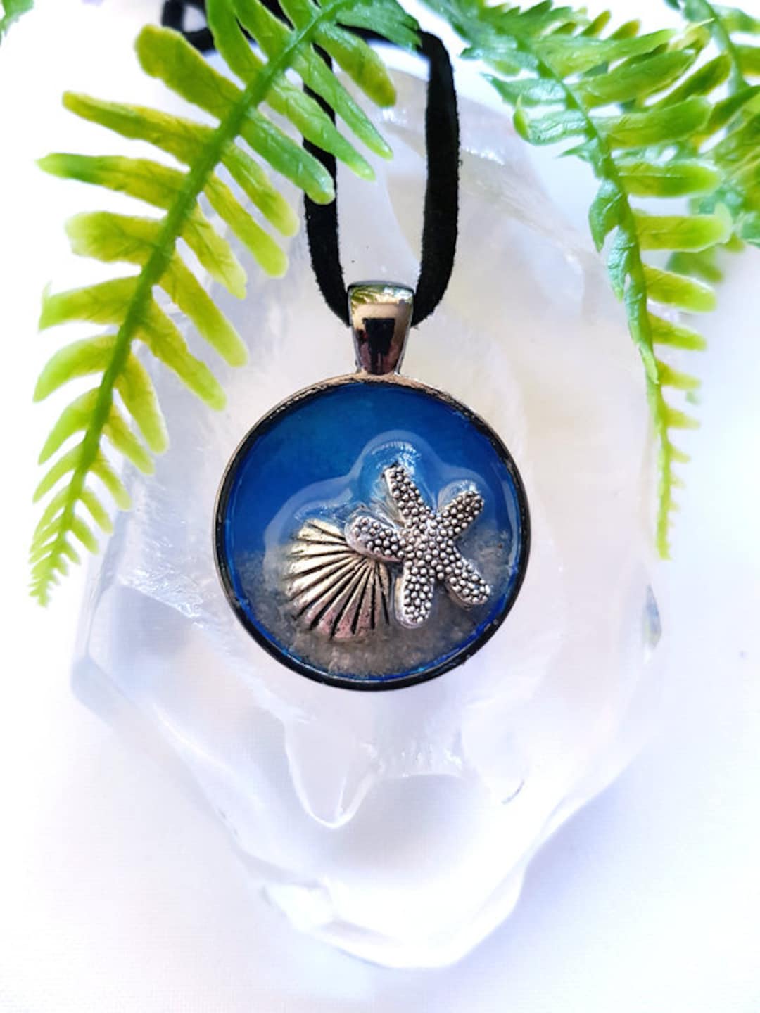 Starfish and Shell Jewelry - 25mm 3D Art Bezel Pendant