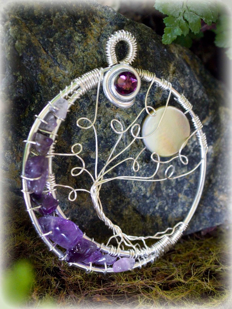 Statement Jewelry Waning Crescent Moon Tree of Life Jewelry