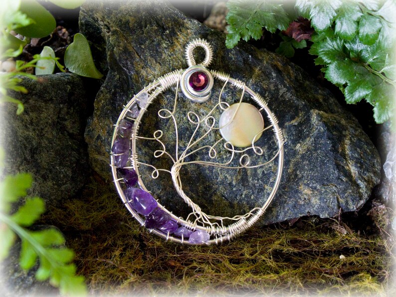 Statement Jewelry Waning Crescent Moon Tree of Life Jewelry