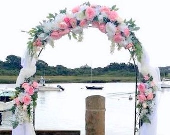 Wedding Arch swag, Pink and white Rose swag, Wedding Arbor Decorations