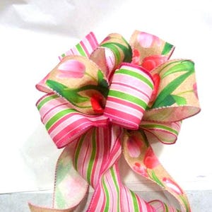 Pink Tulip wreath bow