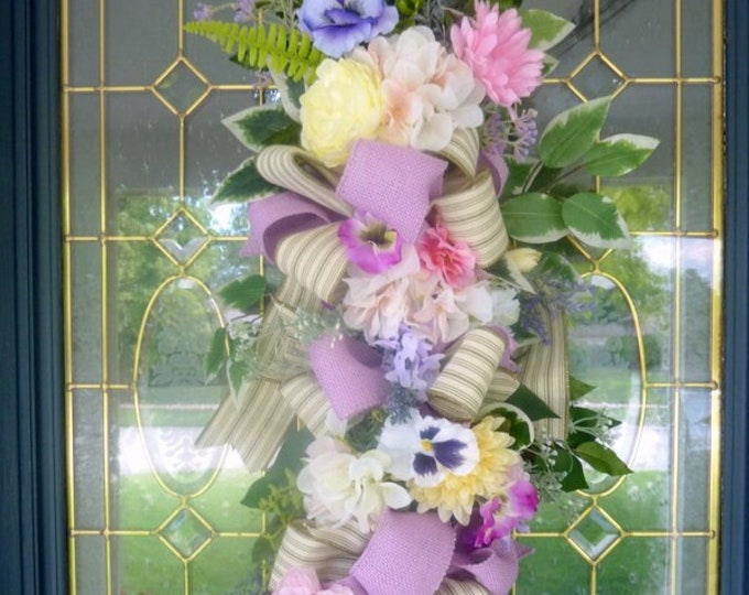 Summer Door Swag Extra Long Door Swags Pastel Teardrop Swag Etsy