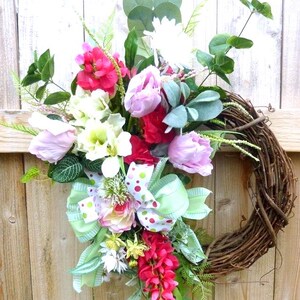 Spring wreath, Pink Tulip Wreath