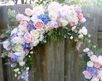 Pastel Wedding Flowers, Wedding Arch swag