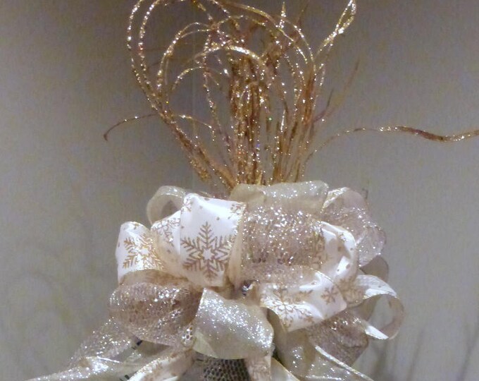 Gold Ribbon Tree Topper Ribbon Topper Tree Decorations Etsy