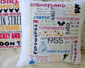 Disneyland Subway Art, Disney pillows, Mickey Mouse pillows