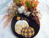 Fall hoop wreath, farmhouse decor, wood hoop pumpkin sign, Farmhouse wreath, pumpkin wreath, hoop wreath