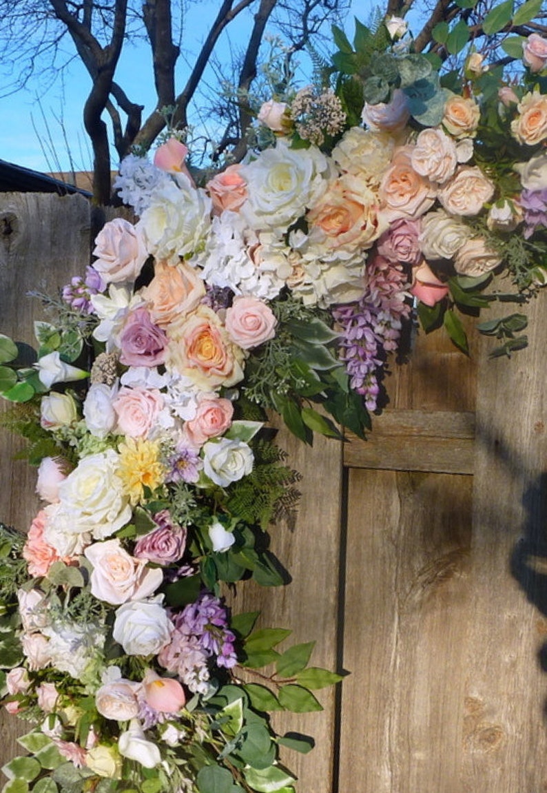 Pastel Wedding Arch Flowers Circle Wedding Arch Flowers - Etsy