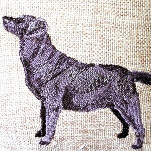 Black Labrador Retriever embroidered pillow, pillows with dogs image 3