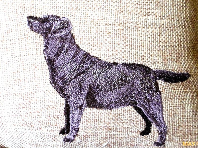 Black Labrador Retriever embroidered pillow, pillows with dogs image 3