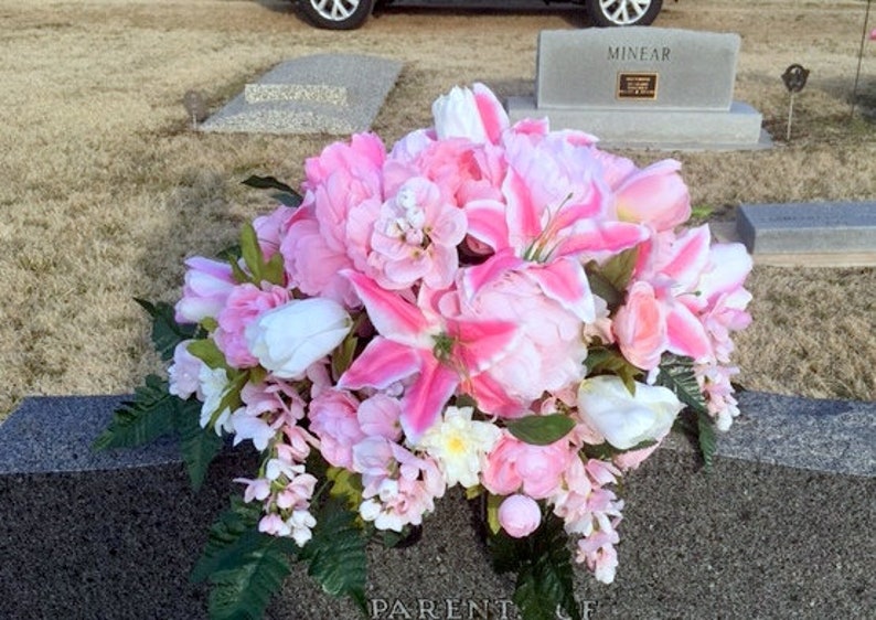 Cemetery Flowers Grave Site Spray Memorial Flowers Etsy