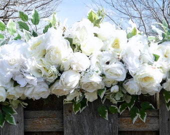 White Rose Wedding Arch, Wedding Flowers