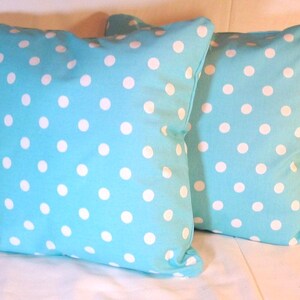 Girly Blue and White Throw Pillow cover, Polka dot pillow covers