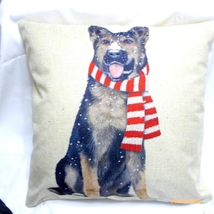 Pillows with dogs, Christmas Pillow covers - Dog Breed cover - Christmas decorations