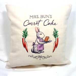 Spring Bunny pillow cover, Embroidered pillow cover, Easter pillow