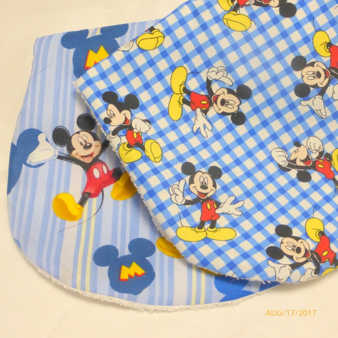 Disney Burp Cloths Set of 2 Mickey Mouse burp cloths Etsy
