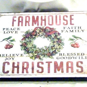Farmhouse Christmas shelf sitter sign - wood Christmas signs - Christmas wall decorations
