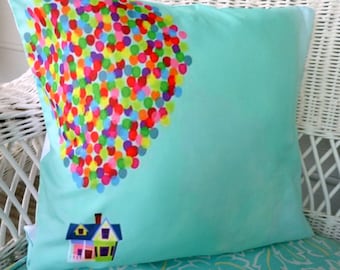 Pillows with Balloons, House from the movie UP, Kids room decor, nursery pillow