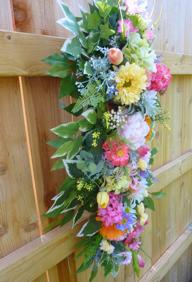 Bright Summer Door Swag Extra Long Door Swags Teardrop Door Etsy