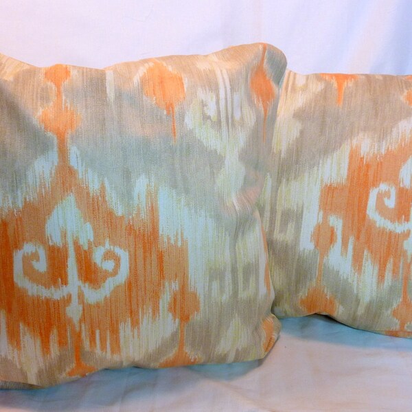 Orange Ikat Fabric Etsy