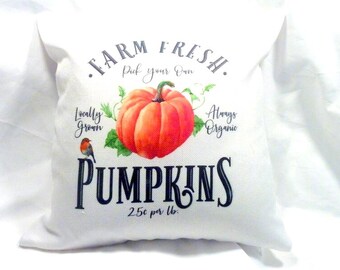 Farmhouse Pumpkin Pillow Cover: Fall Harvest Decor