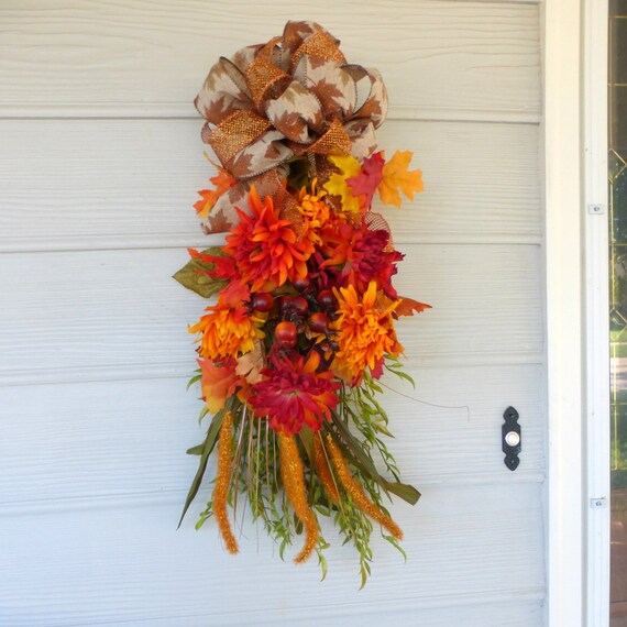 Autumn Door Swag Thanksgiving Door Swags Fall Door Swags Etsy