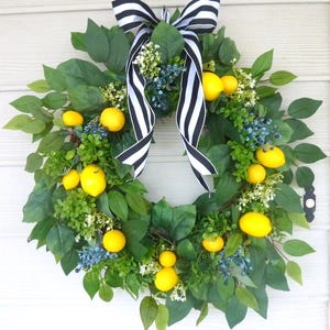 Large Wreath with lemons, Summer Wreath, Wedding gift