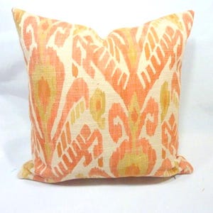 Coral Ikat pillow cover