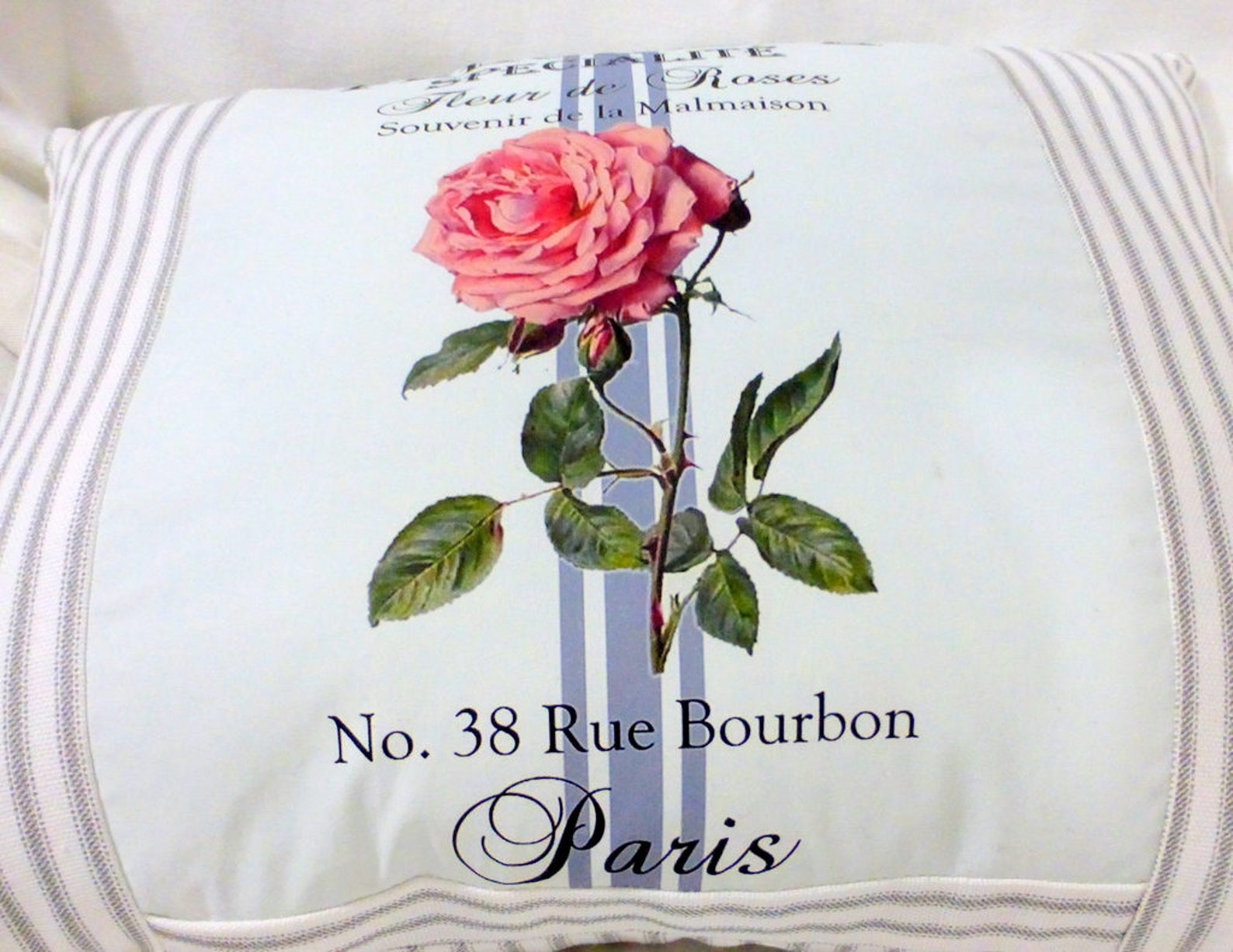Paris Pillow French Themed Pillow Rose Pillows French | Etsy
