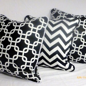 Black and White Pillow Covers made from Premier Prints fabric, set of 2 image 2